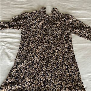 Rebecca Taylor Navy and Yellow Floral Dress